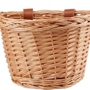 Woven Basket with Leather Straps- for kids bike